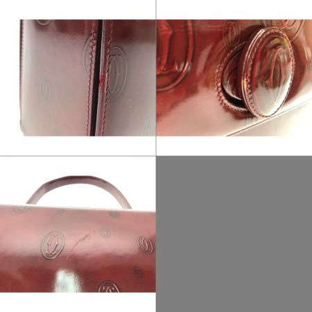  Cartier カルティエ レディース ハンドバッグ ハッピーバースデイ ワンハンドル エナメルカーフ 4H0725 ボルドー