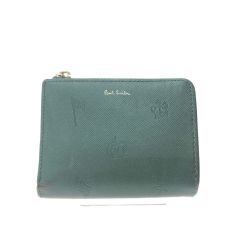 ▼▼ Paul Smith ポールスミス メンズ 二つ折り財布 ポールドローイング L字ファスナー グリーン Bランク