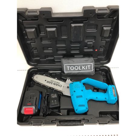  ZEXON 電動工具 コードレス式 21V 充電式ハンディーソー チェーンソー 付属品完備 ケース付 SC-5802 スカイブルー