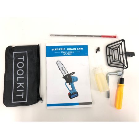  ZEXON 電動工具 コードレス式 21V 充電式ハンディーソー チェーンソー 付属品完備 ケース付 SC-5802 スカイブルー