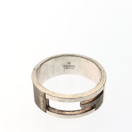  GUCCI グッチ ユニセックス シルバー925 Gロゴリング 指輪 23号