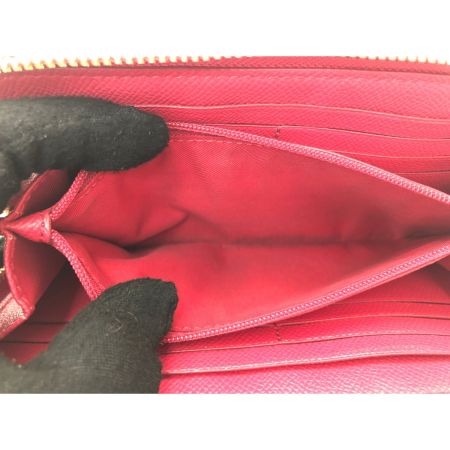  COACH コーチ レディース長財布 ラウンドファスナー デボスド シグネチャー パテント アコーディオン F54805 ショッキングピンク