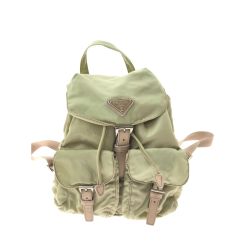 ▼▼ PRADA プラダ レディース リュックサック デイバッグ ナイロン ロゴ金具 VELA B6677F CAMMELLO Bランク