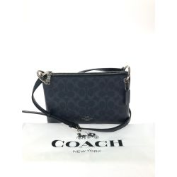 ▼▼ COACH コーチ レディース ショルダーバッグ シグネチャー 斜め掛け 91511 ネイビー Aランク