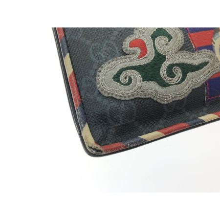  GUCCI グッチ メンズ クラッチバッグ GGスプリーム ナイトクーリエクラッチ タイガー ワッペン 496346 ブラック