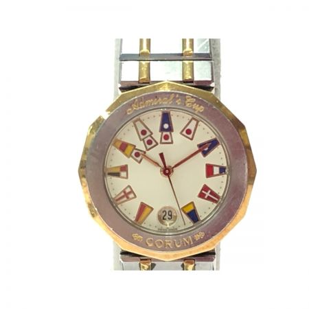  CORUM レディース腕時計 クオーツ アドミラルズカップ YGコンビ 文字盤ひび割れ有 39.610.21V-52