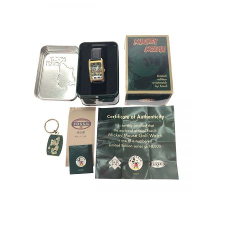  FOSSIL フォッシル レディース腕時計 クオーツ 10000本限定 ディズニー ゴルフ ミッキーマウス スクエアフェイス LI-1565