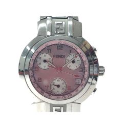 ▼▼ FENDI フェンディ レディース腕時計 クオーツ クロノグラフ バックル緩み有 061-4500L-938 ピンクシェル  Bランク