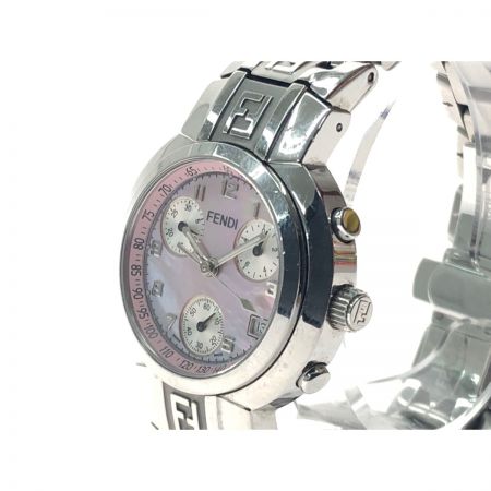  FENDI フェンディ レディース腕時計 クオーツ クロノグラフ バックル緩み有 061-4500L-938 ピンクシェル 