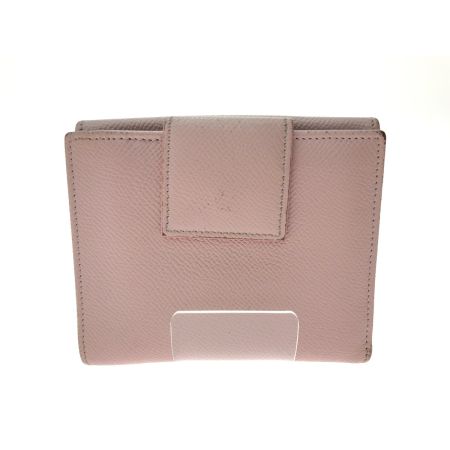  BVLGARI ブルガリ レディース Wホック 二つ折り財布 クリップホック 小銭入れ有 ライトピンク