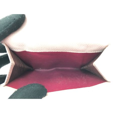  BVLGARI ブルガリ レディース Wホック 二つ折り財布 クリップホック 小銭入れ有 ライトピンク
