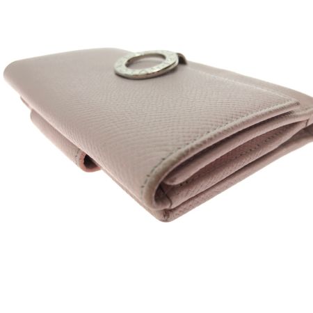  BVLGARI ブルガリ レディース Wホック 二つ折り財布 クリップホック 小銭入れ有 ライトピンク