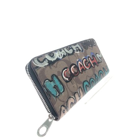  COACH コーチ レディース 長財布 ラウンドファスナー シグネチャー MintSerf  CM837 マルチカラー