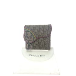 ▼▼ Christian Dior クリスチャンディオール レディース 三つ折り財布 トロッター サドルウォレット ラスタ D金具 ベージュ Bランク