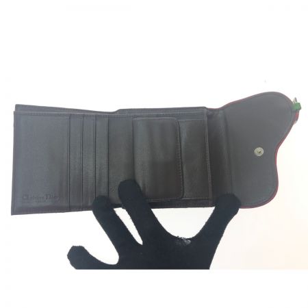  Christian Dior クリスチャンディオール レディース 三つ折り財布 トロッター サドルウォレット ラスタ D金具 ベージュ