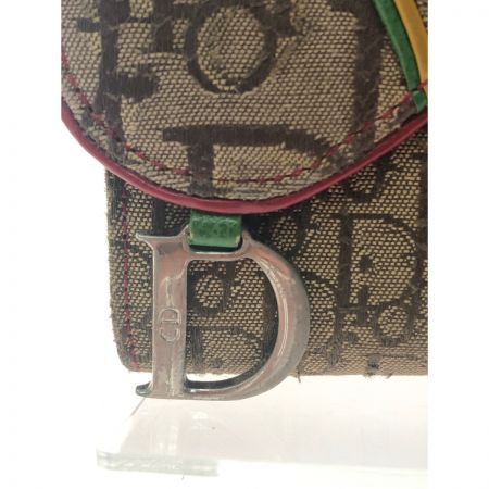  Christian Dior クリスチャンディオール レディース 三つ折り財布 トロッター サドルウォレット ラスタ D金具 ベージュ