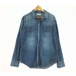 ▼▼ SAINT LAURENT(Yves Saint Laurent) デニムシャツ D50X 498101 Y880L 4369 ブルー Bランク