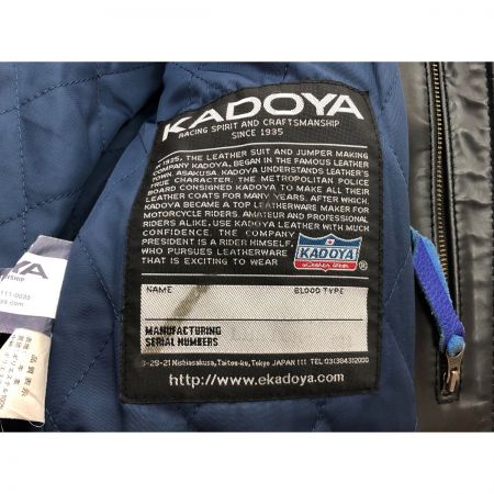  KADOYA カドヤ ライダースジャケット レザー シングル SIZE L  ブラック