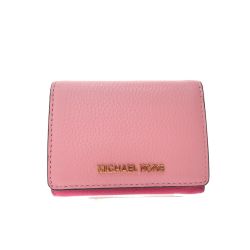 ▼▼ MICHAEL KORS マイケルコース レディース 三つ折り財布 がま口 ジェットセットトラベル コンパクトウォレット ピンク Aランク