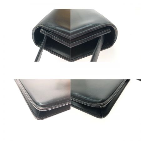  GUCCI グッチ レディース ショルダーバッグ クラッチバッグ 80年代 オールドグッチ ボックスカーフ  G102951 ブラック