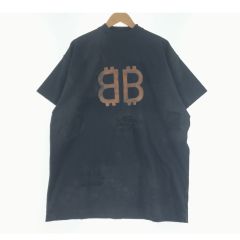  BALENCIAGA バレンシアガ ブリーチアウト 半袖tシャツ SIZE L 739028 ブラック Aランク