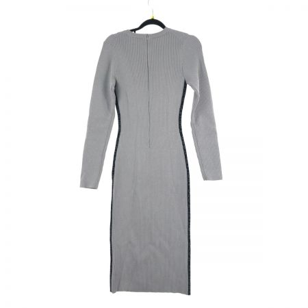  MICHAEL KORS マイケルコース ニットワンピース クルーネック サイドロゴ メタリック SIZE S JH3824P5ZV グレー