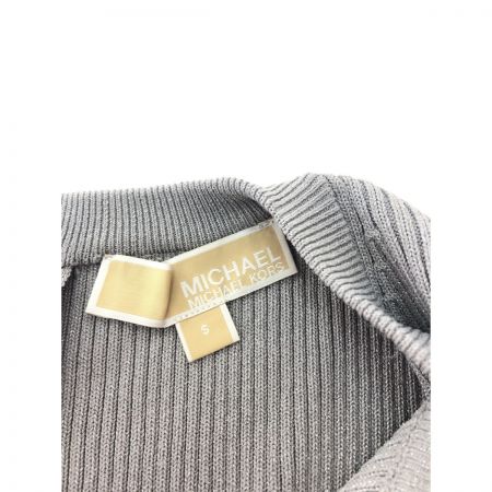  MICHAEL KORS マイケルコース ニットワンピース クルーネック サイドロゴ メタリック SIZE S JH3824P5ZV グレー