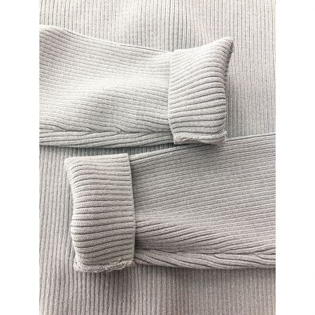  MICHAEL KORS マイケルコース ニットワンピース クルーネック サイドロゴ メタリック SIZE S JH3824P5ZV グレー