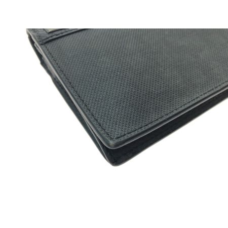  dunhill ダンヒル メンズ 二つ折り長財布 キャンバス×レザー 小銭入れ破れ有 グレーｘブラック