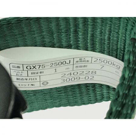  TRUSCO トラスコ 強力型ベルト荷締機 GX75-2500J