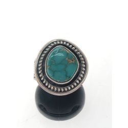 ▼▼  インディアンジュエリー アクセサリー ナバホ族 NAVAJO LEONARD NEZ ターコイズリング 10号 Bランク