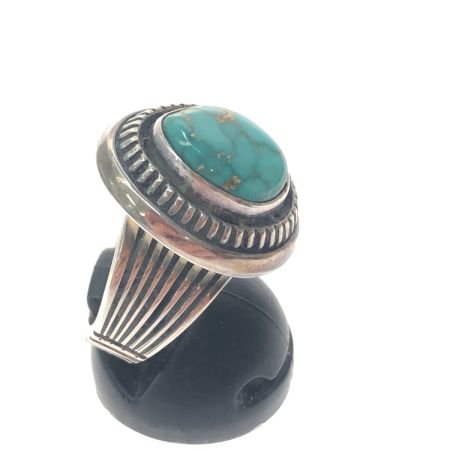   インディアンジュエリー アクセサリー ナバホ族 NAVAJO LEONARD NEZ ターコイズリング 10号
