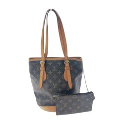 ▼▼ LOUIS VUITTON ルイヴィトン レディース ショルダーバッグ モノグラム プチバケットPM ポーチ付 劣化なし M42238 ブラウン Bランク