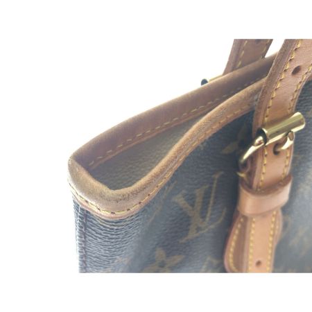  LOUIS VUITTON ルイヴィトン レディース ショルダーバッグ モノグラム プチバケットPM ポーチ付 劣化なし M42238 ブラウン