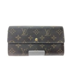 ▼▼ LOUIS VUITTON ルイヴィトン ユニセックス 長財布 モノグラム ポシェットポルトモネクレディ M61725 ブラウン Cランク