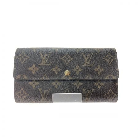  LOUIS VUITTON ルイヴィトン ユニセックス 長財布 モノグラム ポシェットポルトモネクレディ M61725 ブラウン