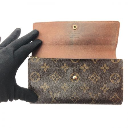  LOUIS VUITTON ルイヴィトン ユニセックス 長財布 モノグラム ポシェットポルトモネクレディ M61725 ブラウン