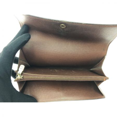  LOUIS VUITTON ルイヴィトン ユニセックス 長財布 モノグラム ポシェットポルトモネクレディ M61725 ブラウン