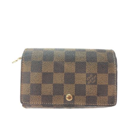  LOUIS VUITTON ルイヴィトン レディース 二つ折り財布 ダミエ・エベヌ ポルトモネ・ビエ・トレゾール  N61730 ブラウン