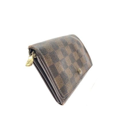  LOUIS VUITTON ルイヴィトン レディース 二つ折り財布 ダミエ・エベヌ ポルトモネ・ビエ・トレゾール  N61730 ブラウン