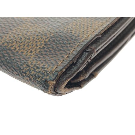  LOUIS VUITTON ルイヴィトン レディース 二つ折り財布 ダミエ・エベヌ ポルトモネ・ビエ・トレゾール  N61730 ブラウン