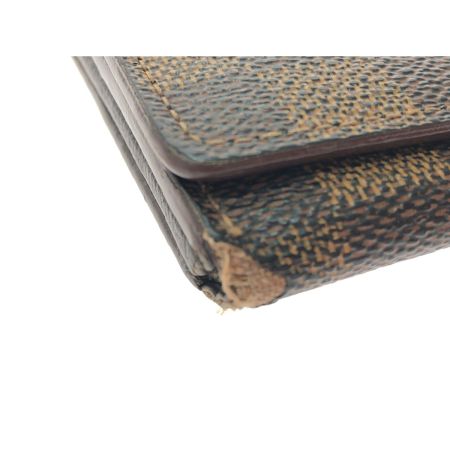  LOUIS VUITTON ルイヴィトン レディース 二つ折り財布 ダミエ・エベヌ ポルトモネ・ビエ・トレゾール  N61730 ブラウン