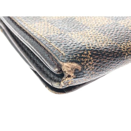  LOUIS VUITTON ルイヴィトン レディース 二つ折り財布 ダミエ・エベヌ ポルトモネ・ビエ・トレゾール  N61730 ブラウン