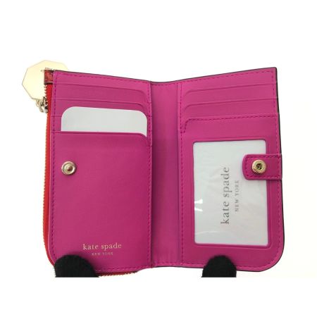  Kate Spade ケイトスペード ディツアー グリッター パテント レザー スモール スリム バイフォールド ウォレット KI757MRKI06/24 レッド