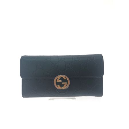  GUCCI グッチ レディース 長財布 グッチシマ インターロッキングG  369663 ブラック