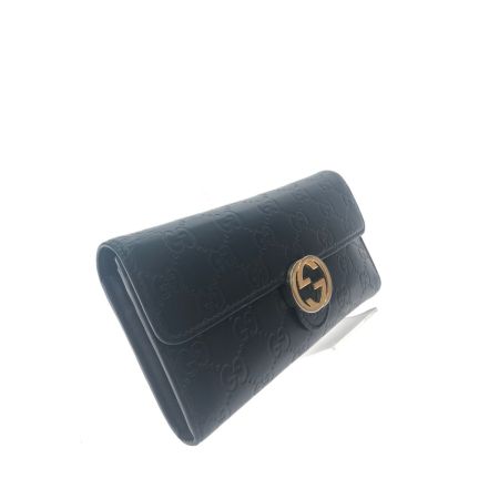  GUCCI グッチ レディース 長財布 グッチシマ インターロッキングG  369663 ブラック