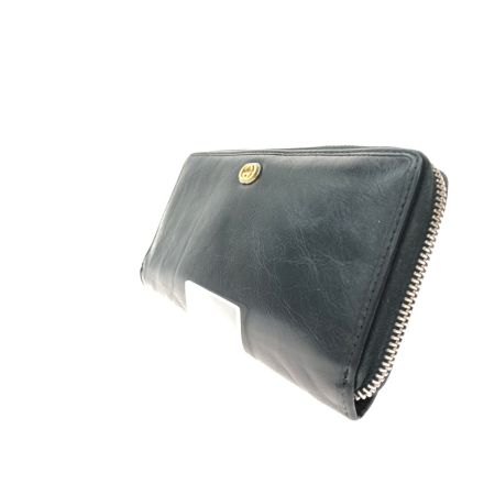  GUCCI グッチ ユニセックス ラウンドファスナー 長財布 インターロッキングG シワ加工 ファスナートップ欠品 575988 ブラック