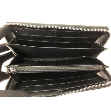  GUCCI グッチ ユニセックス ラウンドファスナー 長財布 インターロッキングG シワ加工 ファスナートップ欠品 575988 ブラック