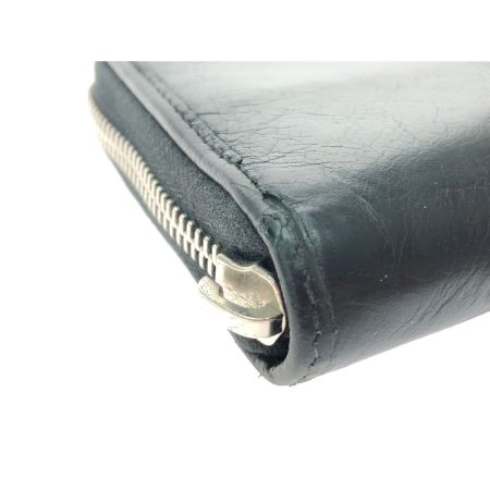  GUCCI グッチ ユニセックス ラウンドファスナー 長財布 インターロッキングG シワ加工 ファスナートップ欠品 575988 ブラック