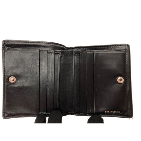  BALENCIAGA バレンシアガ メンズ 三つ折り財布 Wホック WALLET3 554041 ブラック